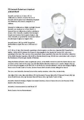 A preview of a PDF biography for Urquhart, Kenneth Robertson